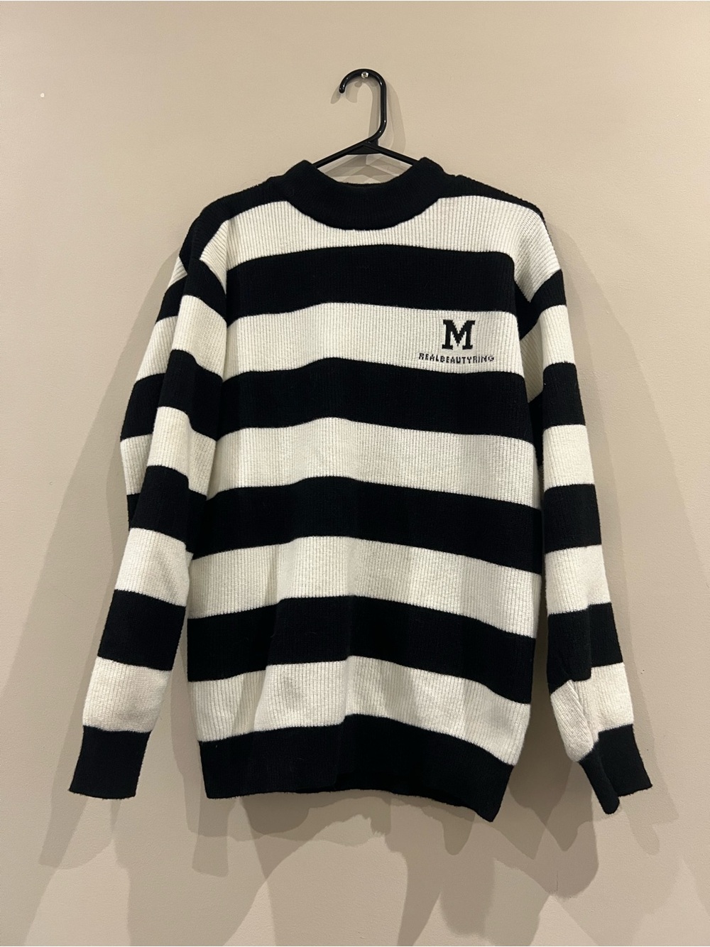 Striped Black & White Crewneck Sweater